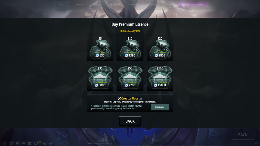 example Premium Essence purchase page